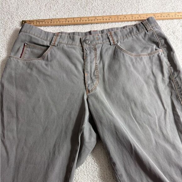 Meyer Jeans Mens Sz 35 / 31 Tan cotton blend Diego pin striped Modern Fit chino - Picture 9 of 14